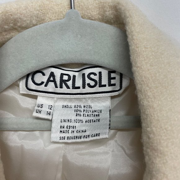 Carlisle 100% wool white military style jacket US 12 - Picture 3 of 6